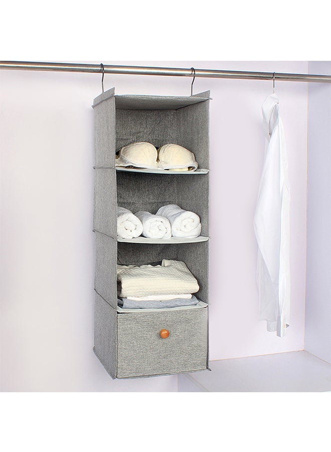 4-Shelf Hanging Closet Organizer Grey - Image 2